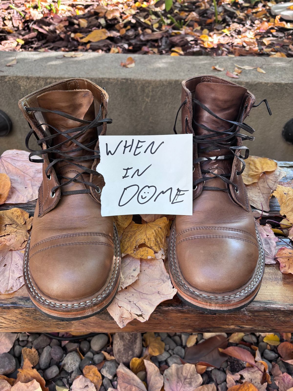 Photo by Way2Jeff on November 5, 2024 of the Alden x Brogue Boondocker Boot in Tan Suede.