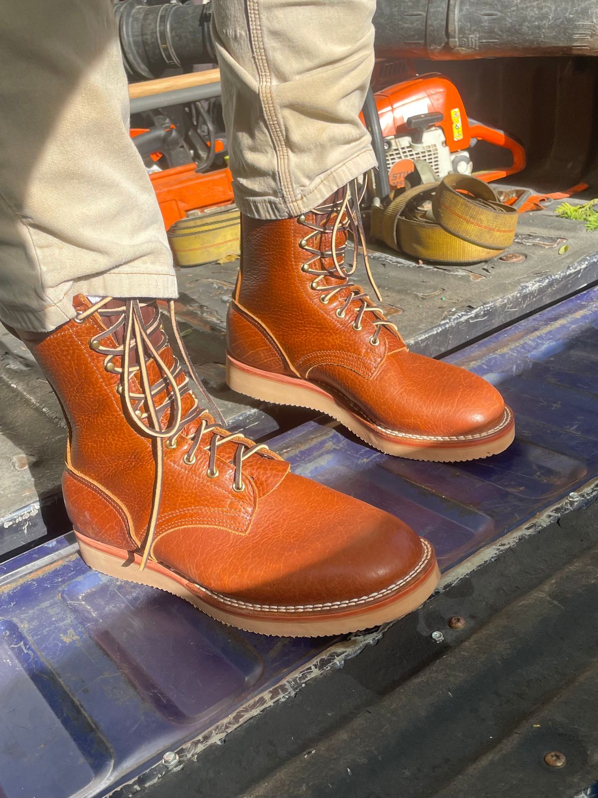 Photo by matthewclark on October 1, 2022 of the Nicks Traveler in Horween Natural Bison.