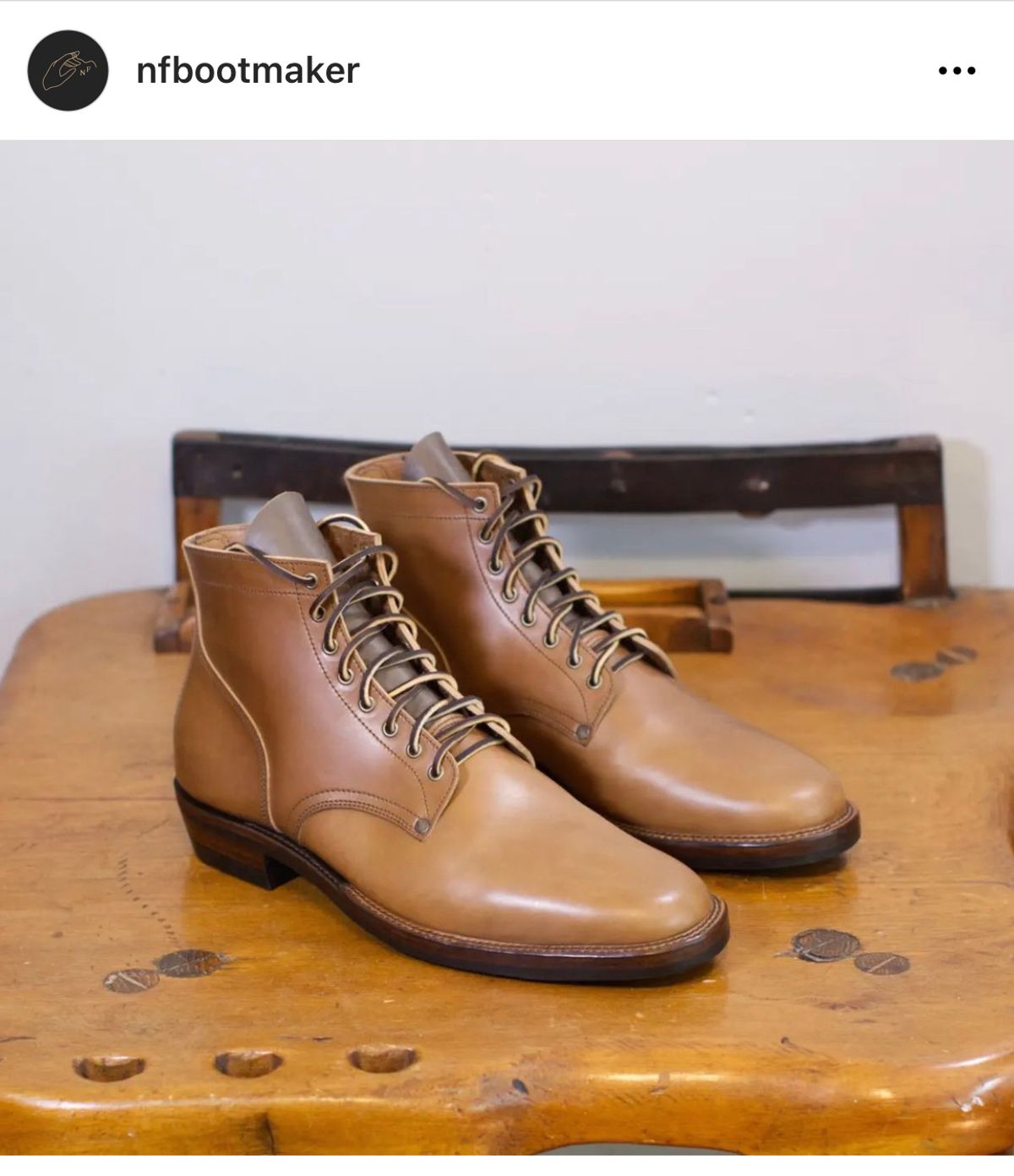 Photo by soleprofessor on September 30, 2022 of the NF Bootmaker Milton Boot in Maryam Toscanello Horsebutt.