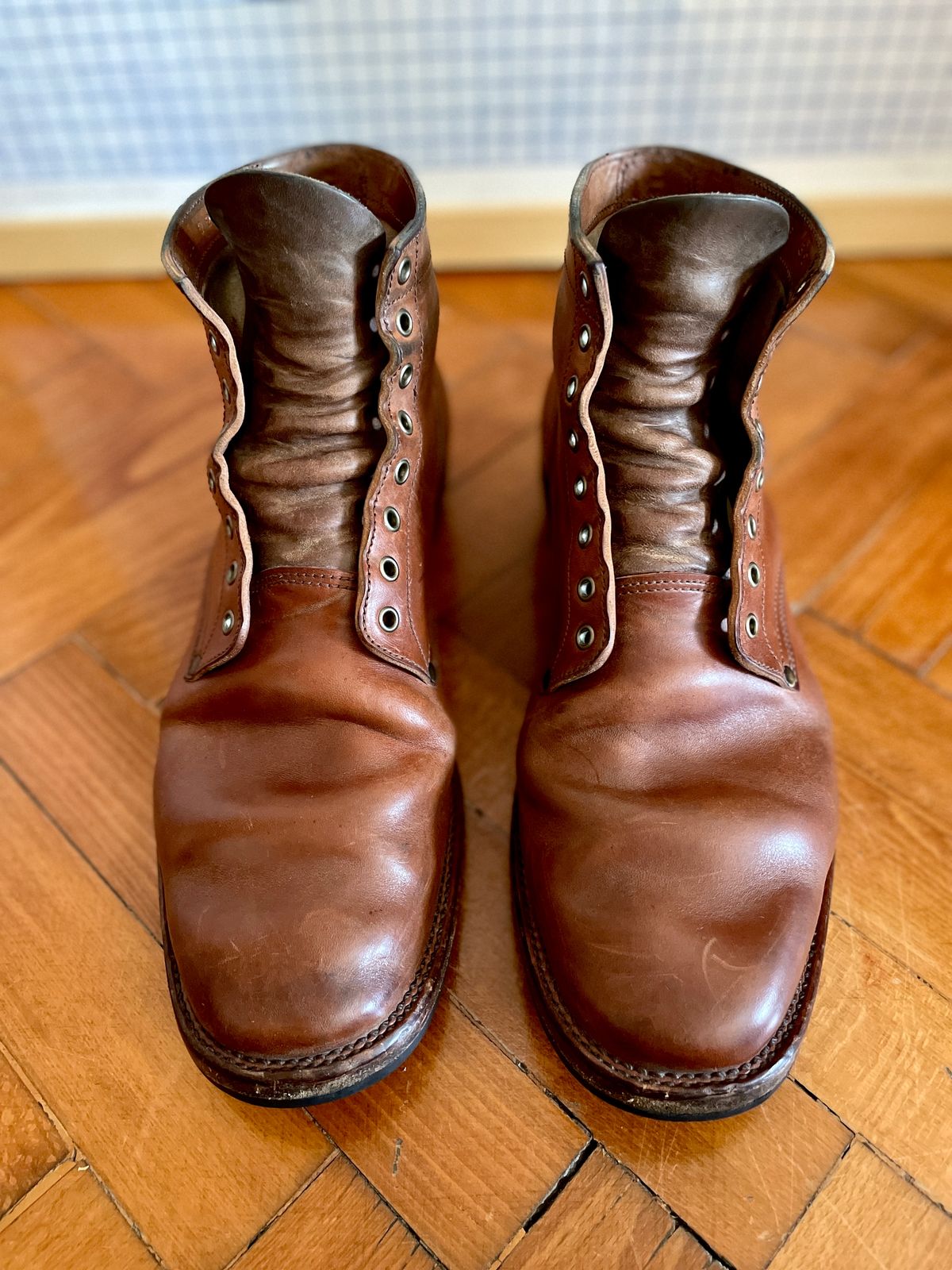 Photo by soleprofessor on April 5, 2023 of the NF Bootmaker Milton Boot in Maryam Toscanello Horsebutt.