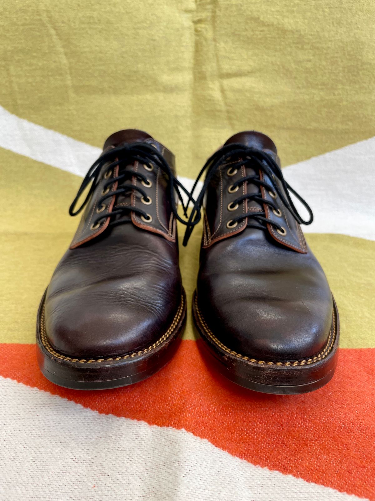 Photo by soleprofessor on November 4, 2023 of the Onderhoud LVL01 Derby Boot in Badalassi Carlo Cognac Minerva.