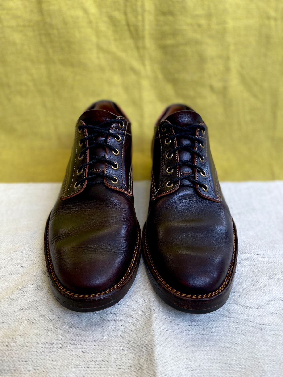 Photo by soleprofessor on December 4, 2023 of the Onderhoud LVL01 Derby Boot in Badalassi Carlo Cognac Minerva.