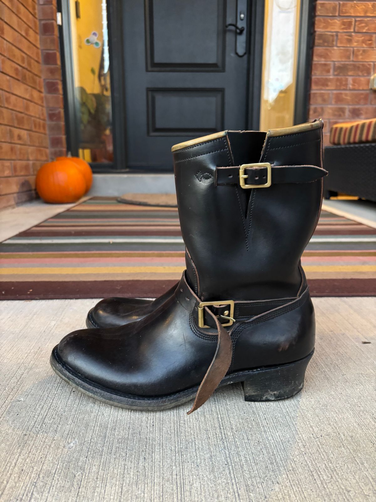 Photo by LastOfTheMohicans on October 1, 2025 of the Role Club Engineer Boots in Shinki Hand-Finished Black Horsehide.
