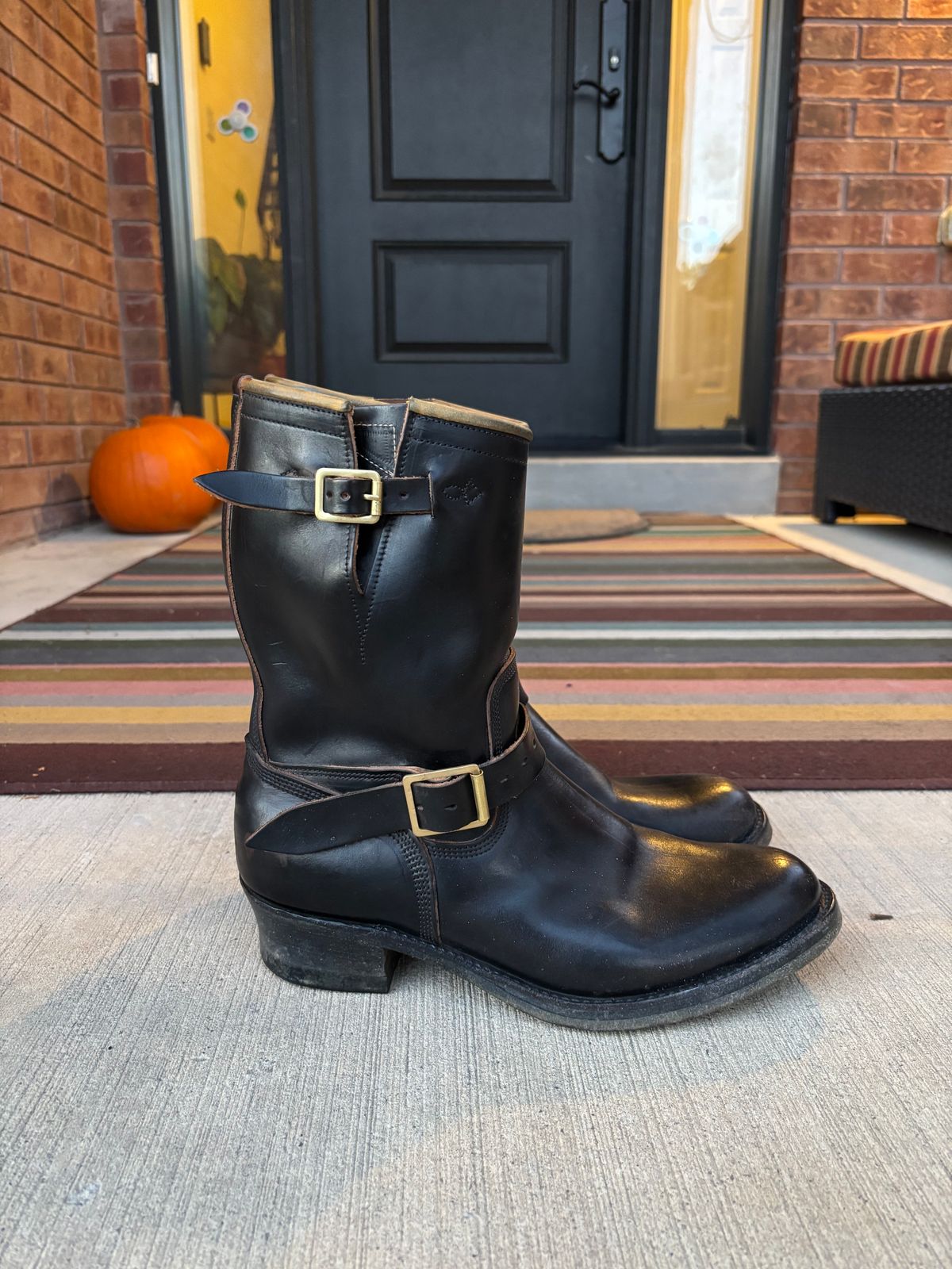 Photo by LastOfTheMohicans on October 1, 2025 of the Role Club Engineer Boots in Shinki Hand-Finished Black Horsehide.