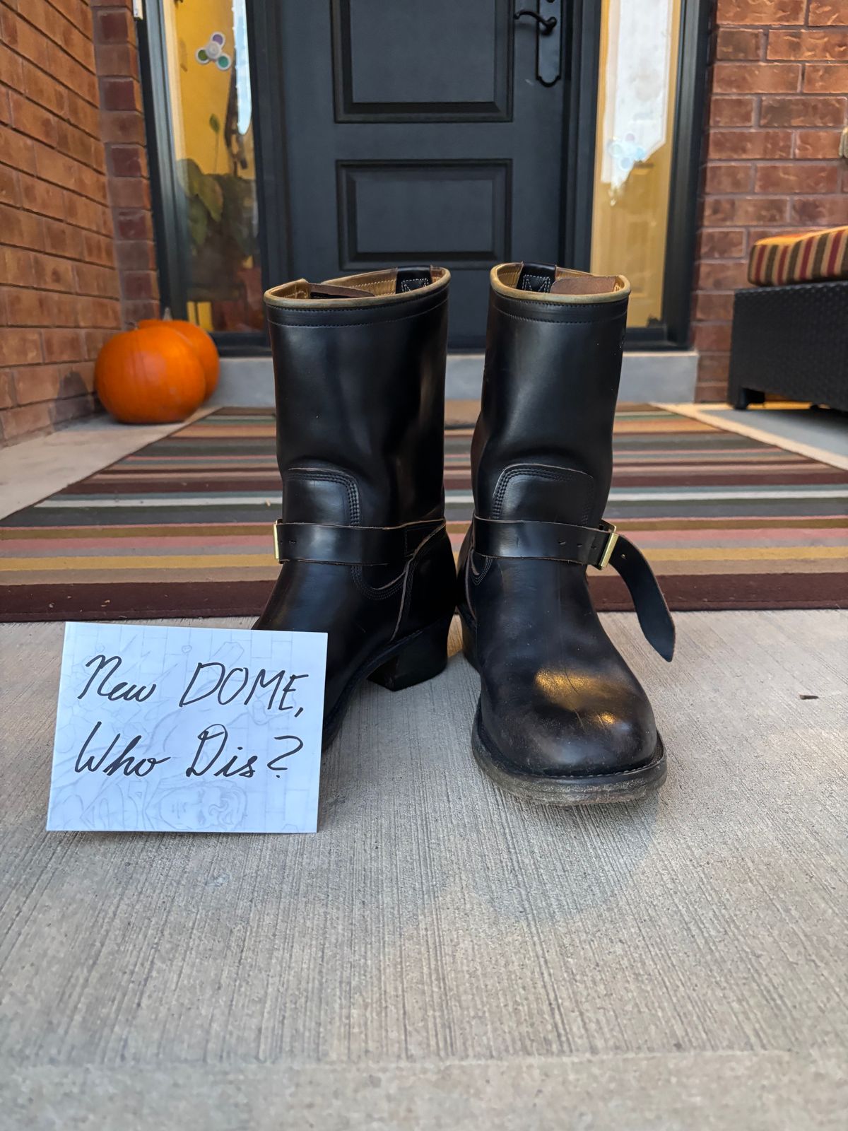 Photo by LastOfTheMohicans on October 1, 2025 of the Role Club Engineer Boots in Shinki Hand-Finished Black Horsehide.