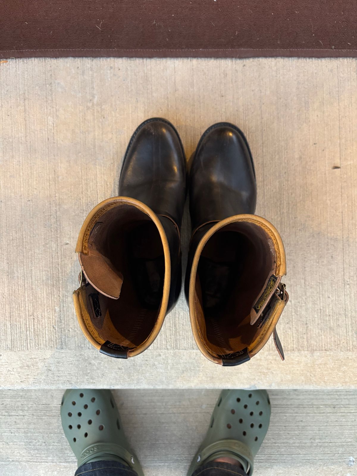 Photo by LastOfTheMohicans on October 1, 2025 of the Role Club Engineer Boots in Shinki Hand-Finished Black Horsehide.