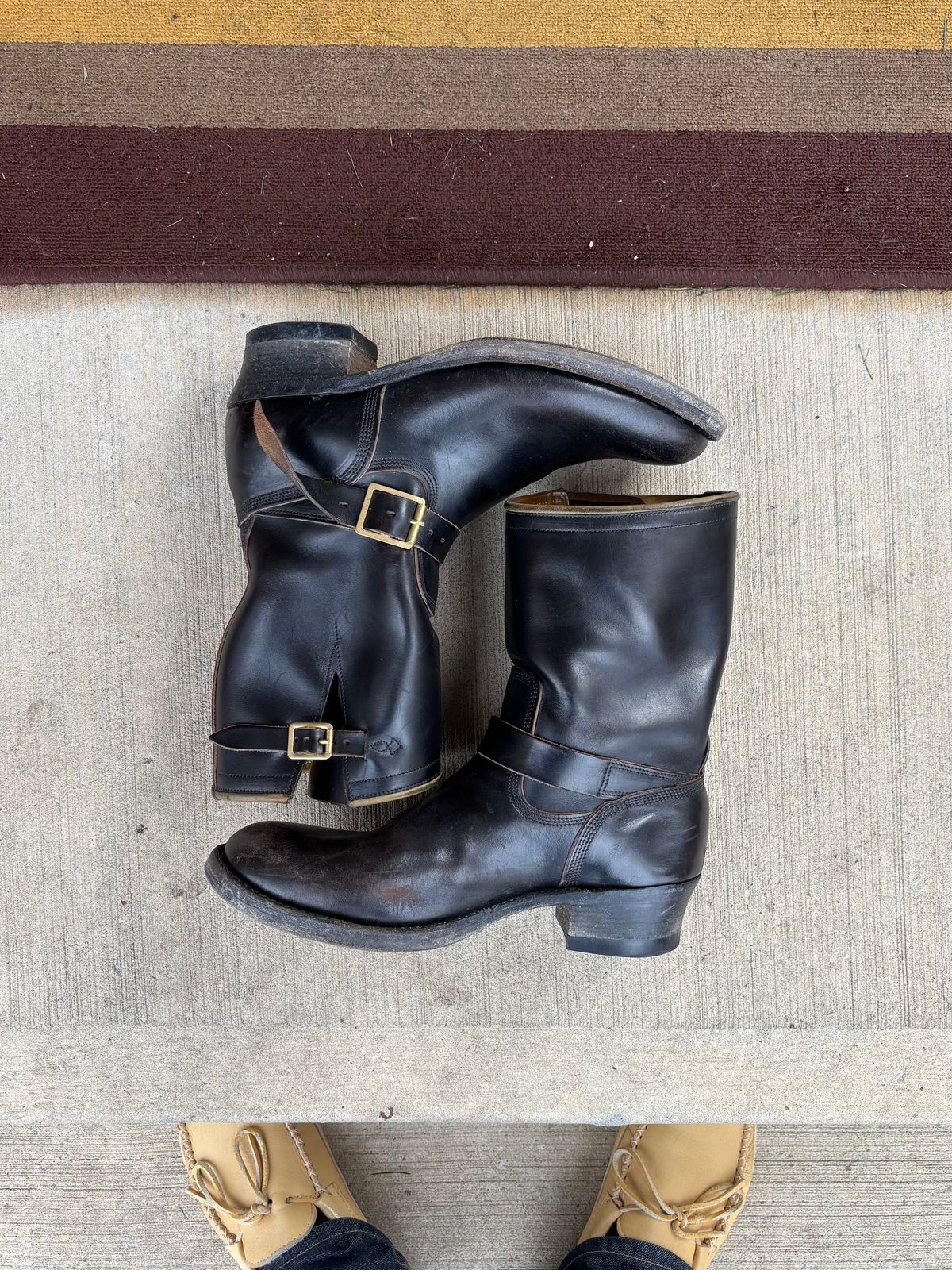 Photo by LastOfTheMohicans on November 1, 2025 of the Role Club Engineer Boots in Shinki Hand-Finished Black Horsehide.