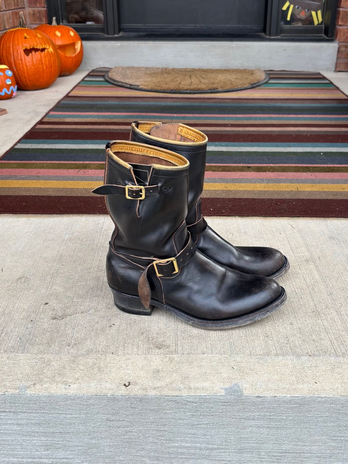 Photo by LastOfTheMohicans on November 1, 2025 of the Role Club Engineer Boots in Shinki Hand-Finished Black Horsehide.