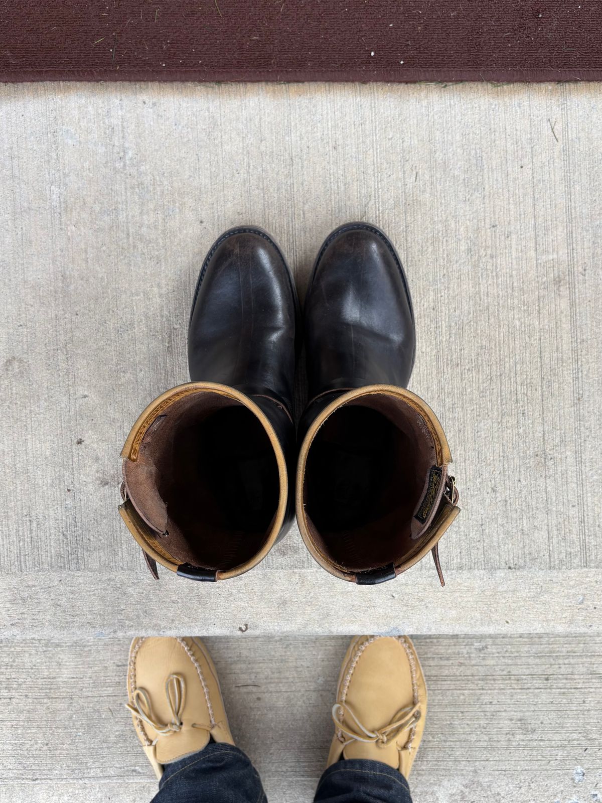 Photo by LastOfTheMohicans on November 1, 2025 of the Role Club Engineer Boots in Shinki Hand-Finished Black Horsehide.