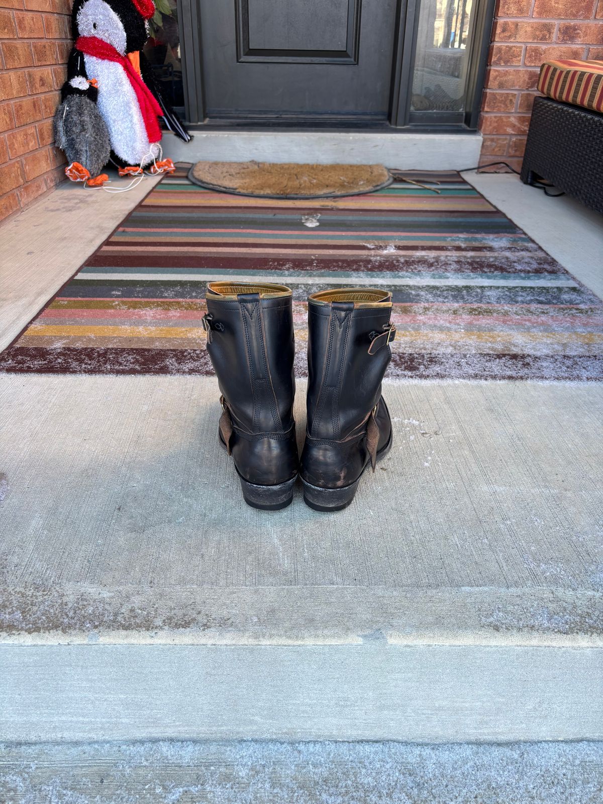 Photo by LastOfTheMohicans on December 1, 2025 of the Role Club Engineer Boots in Shinki Hand-Finished Black Horsehide.