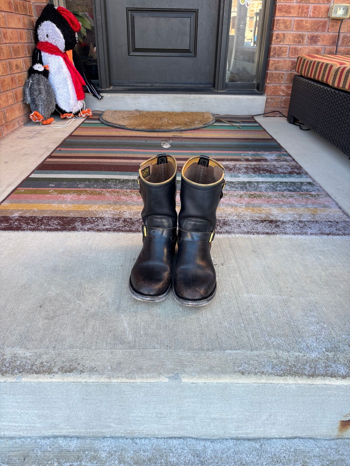 Photo by LastOfTheMohicans on December 1, 2025 of the Role Club Engineer Boots in Shinki Hand-Finished Black Horsehide.