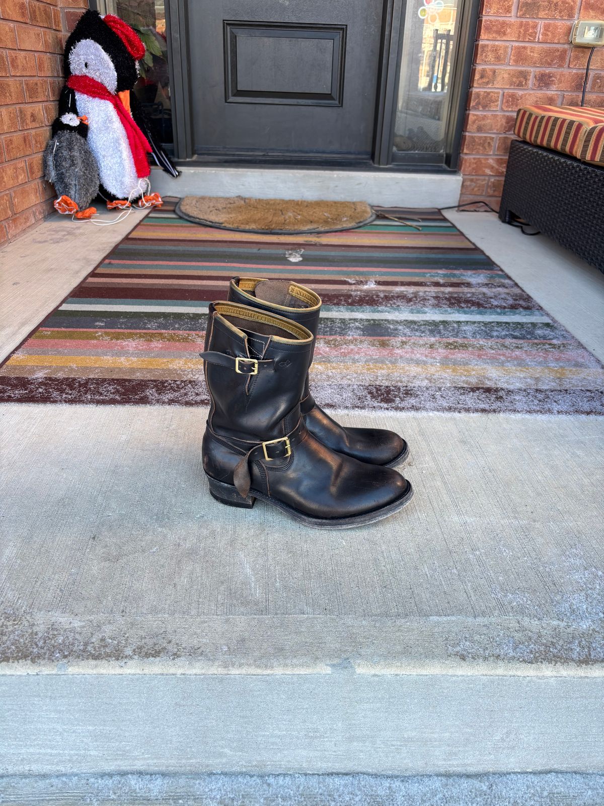 Photo by LastOfTheMohicans on December 1, 2025 of the Role Club Engineer Boots in Shinki Hand-Finished Black Horsehide.