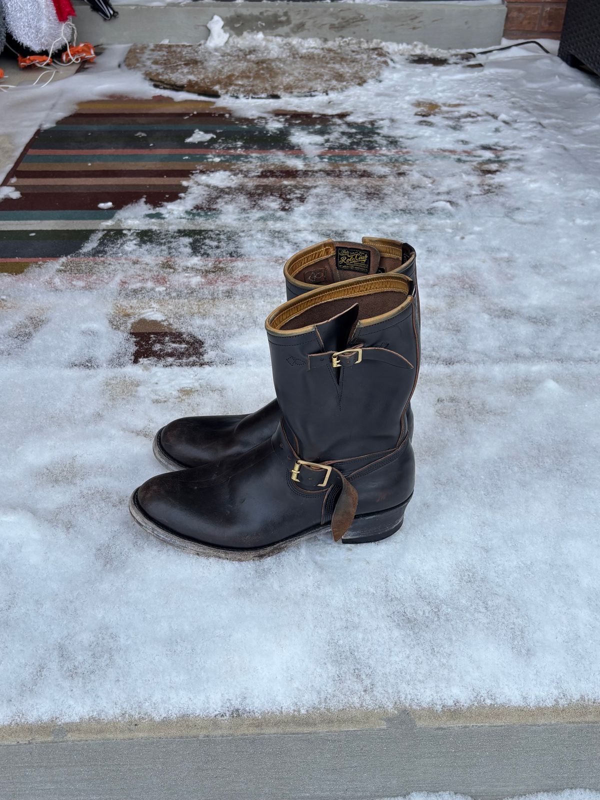 Photo by LastOfTheMohicans on January 3, 2026 of the Role Club Engineer Boots in Shinki Hand-Finished Black Horsehide.