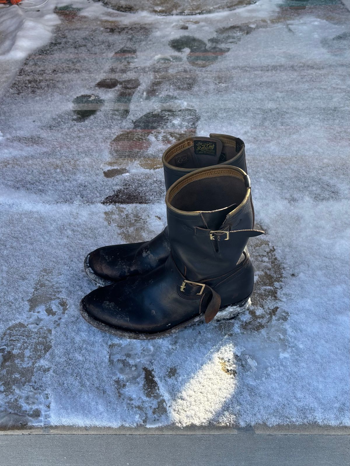 Photo by LastOfTheMohicans on February 3, 2026 of the Role Club Engineer Boots in Shinki Hand-Finished Black Horsehide.