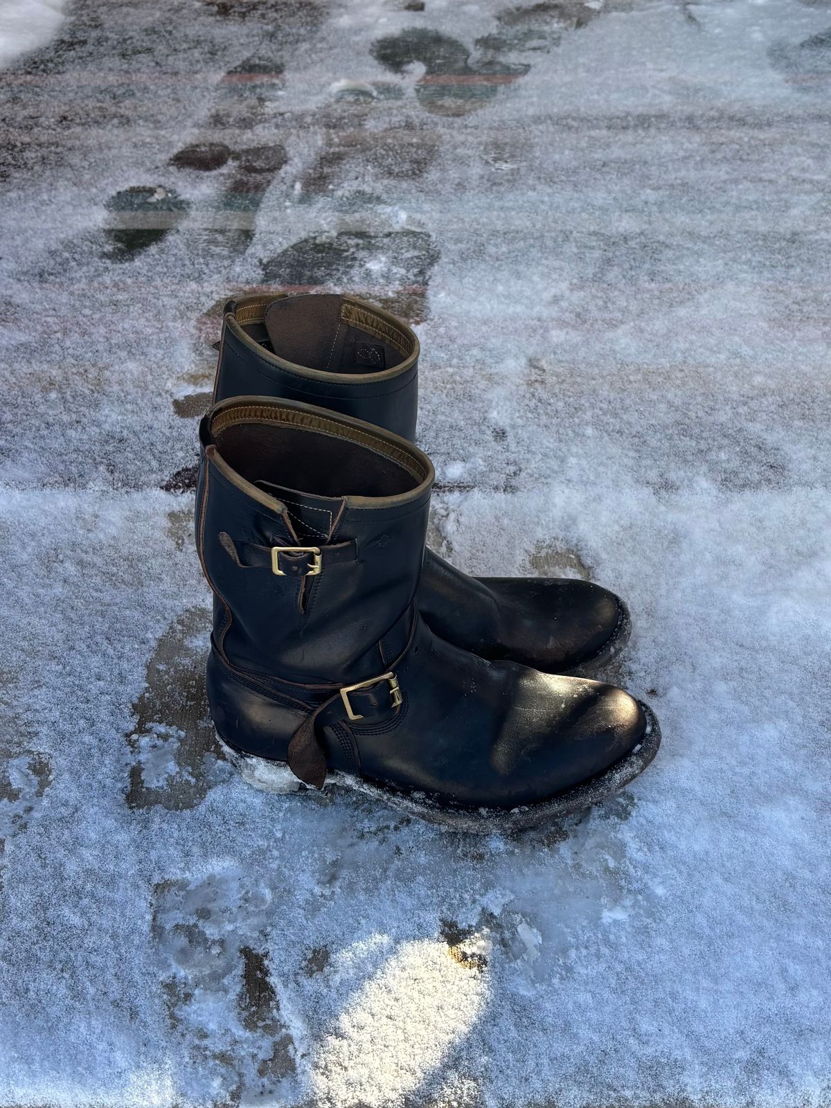 Photo by LastOfTheMohicans on February 3, 2026 of the Role Club Engineer Boots in Shinki Hand-Finished Black Horsehide.