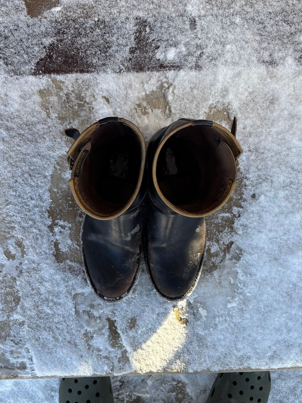 Photo by LastOfTheMohicans on February 3, 2026 of the Role Club Engineer Boots in Shinki Hand-Finished Black Horsehide.