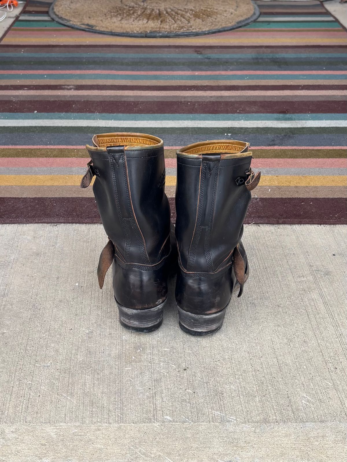 Photo by LastOfTheMohicans on March 5, 2026 of the Role Club Engineer Boots in Shinki Hand-Finished Black Horsehide.