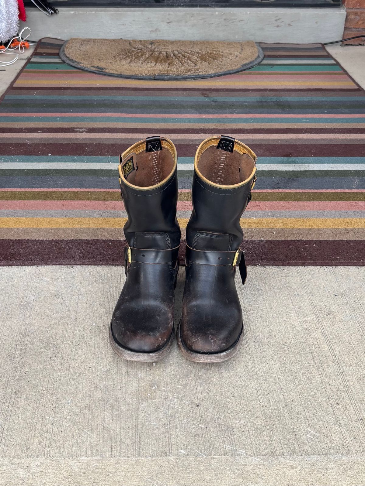 Photo by LastOfTheMohicans on March 5, 2026 of the Role Club Engineer Boots in Shinki Hand-Finished Black Horsehide.