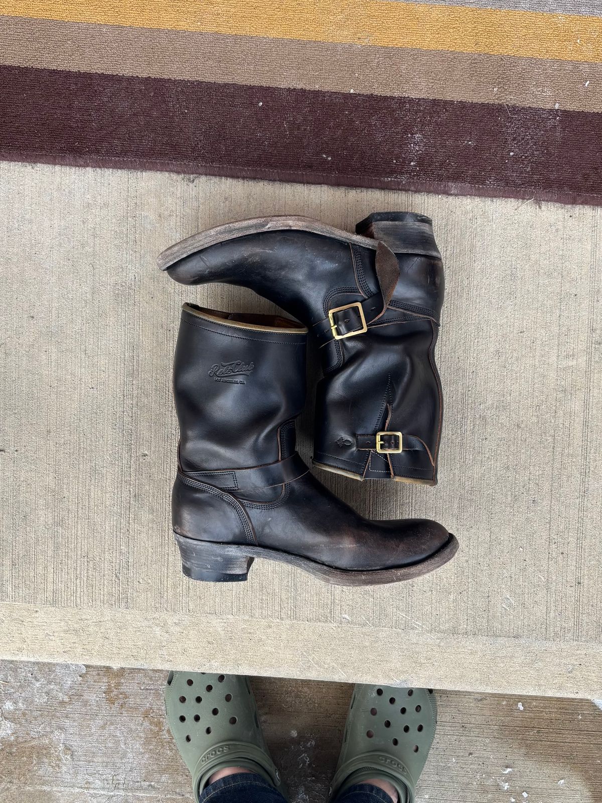 Photo by LastOfTheMohicans on March 5, 2026 of the Role Club Engineer Boots in Shinki Hand-Finished Black Horsehide.