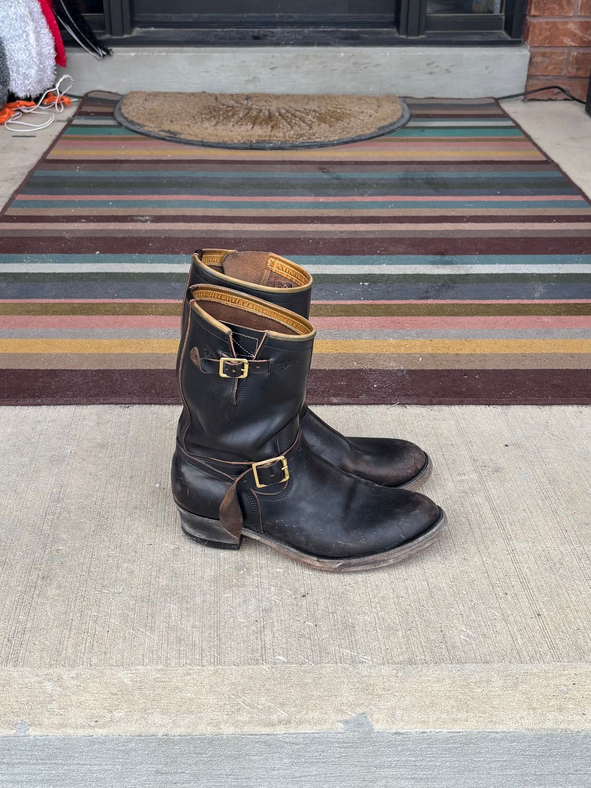 Photo by LastOfTheMohicans on March 5, 2026 of the Role Club Engineer Boots in Shinki Hand-Finished Black Horsehide.