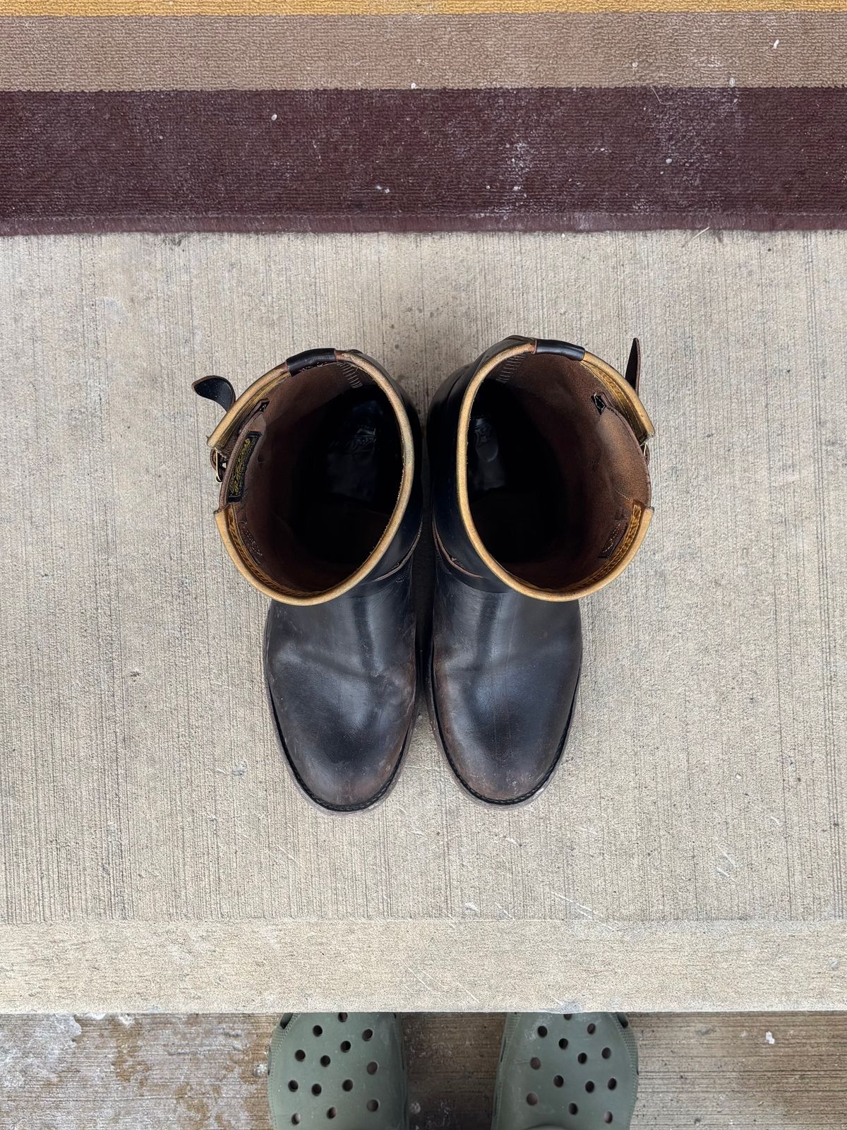 Photo by LastOfTheMohicans on March 5, 2026 of the Role Club Engineer Boots in Shinki Hand-Finished Black Horsehide.