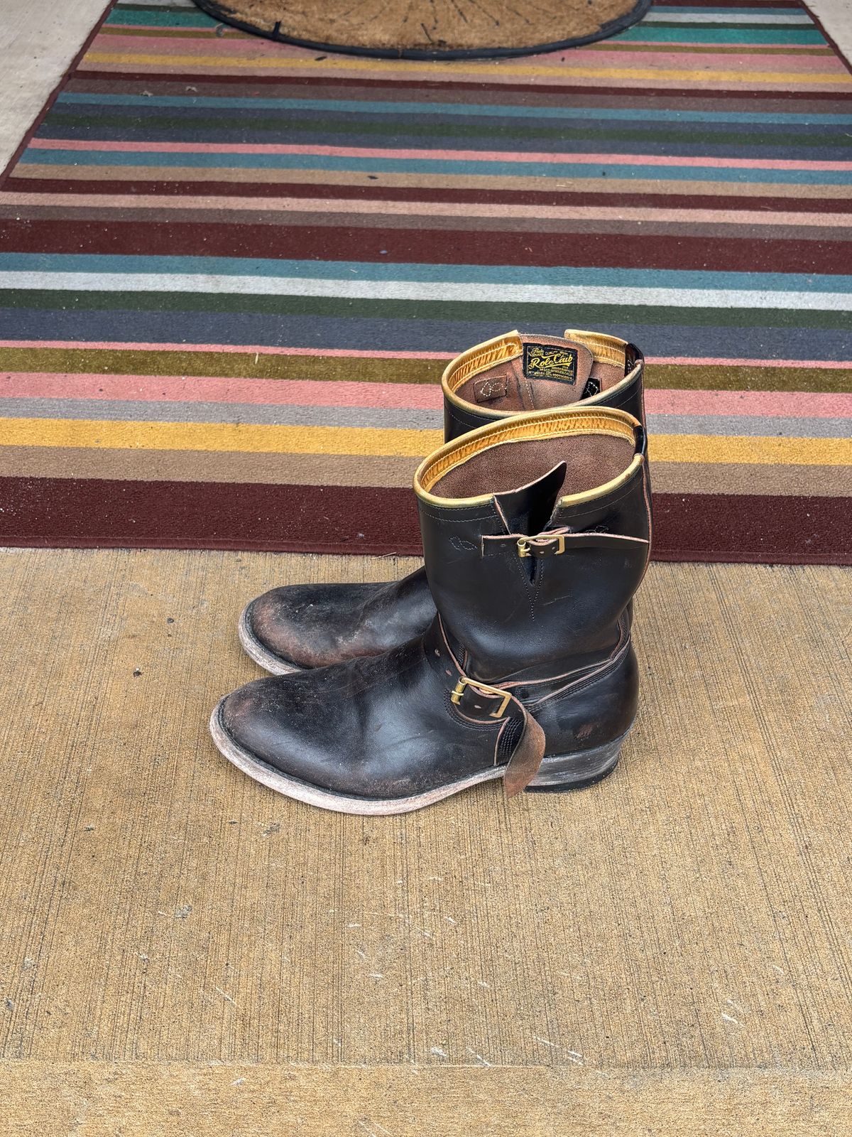 Photo by LastOfTheMohicans on April 3, 2026 of the Role Club Engineer Boots in Shinki Hand-Finished Black Horsehide.