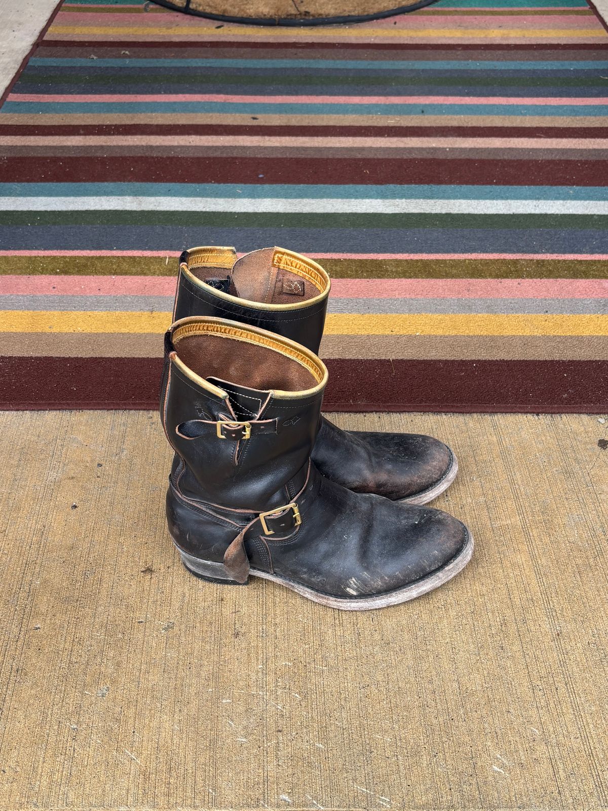 Photo by LastOfTheMohicans on April 3, 2026 of the Role Club Engineer Boots in Shinki Hand-Finished Black Horsehide.