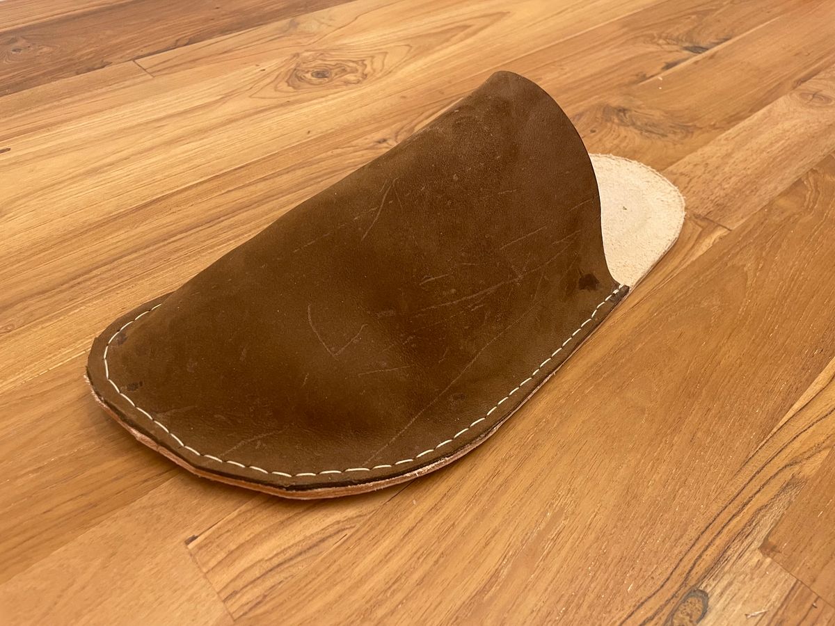 Photo by LastOfTheMohicans on October 6, 2023 of the Home Made Slipper in S.B. Foot Brown Spitfire.