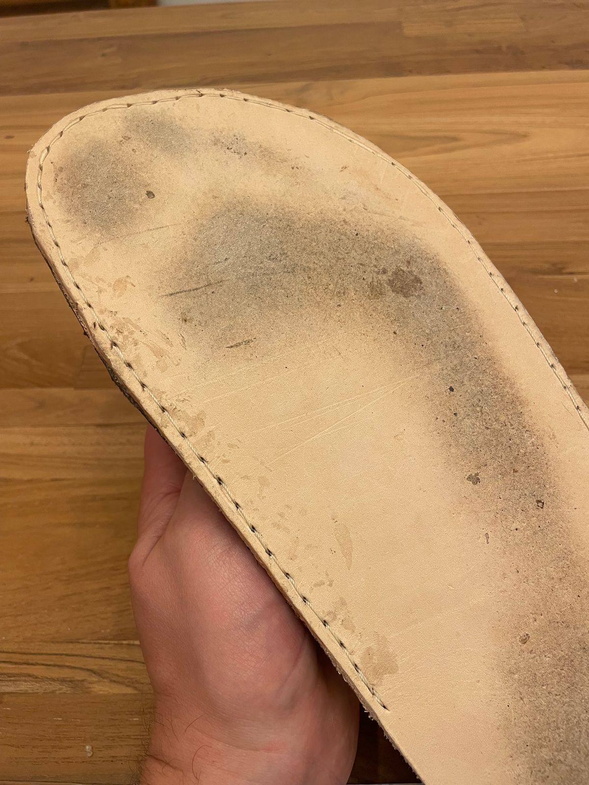 Photo by LastOfTheMohicans on October 6, 2023 of the Home Made Slipper in S.B. Foot Brown Spitfire.