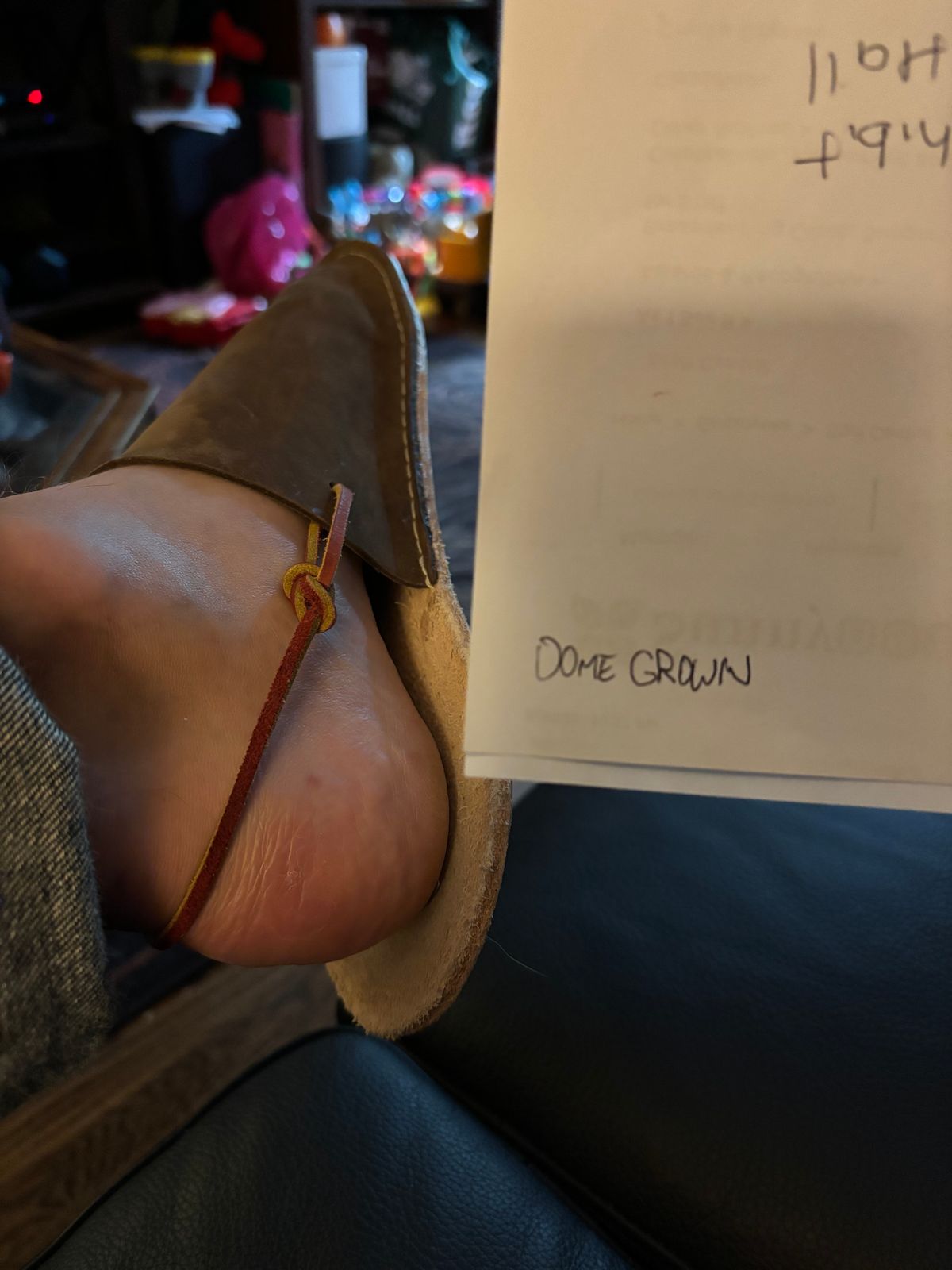 Photo by LastOfTheMohicans on November 4, 2023 of the Home Made Slipper in S.B. Foot Brown Spitfire.