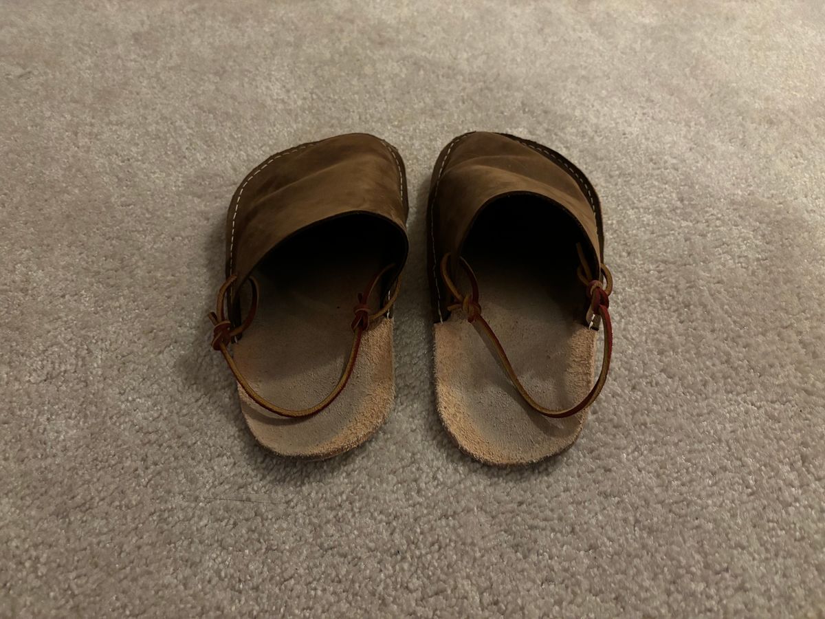 Photo by LastOfTheMohicans on December 1, 2023 of the Home Made Slipper in S.B. Foot Brown Spitfire.