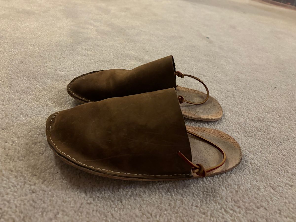 Photo by LastOfTheMohicans on December 1, 2023 of the Home Made Slipper in S.B. Foot Brown Spitfire.
