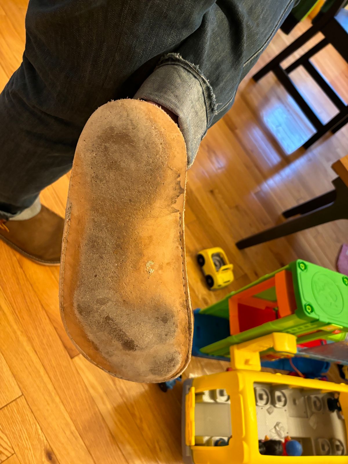 Photo by LastOfTheMohicans on January 3, 2024 of the Home Made Slipper in S.B. Foot Brown Spitfire.