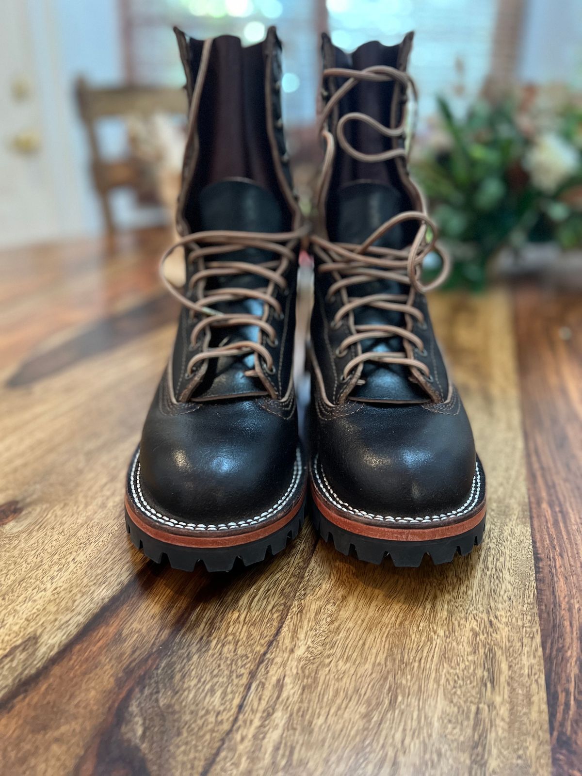 Photo by hopsandleather on October 1, 2022 of the Nicks Lace To Toe in Horween Brown Waxed Flesh.