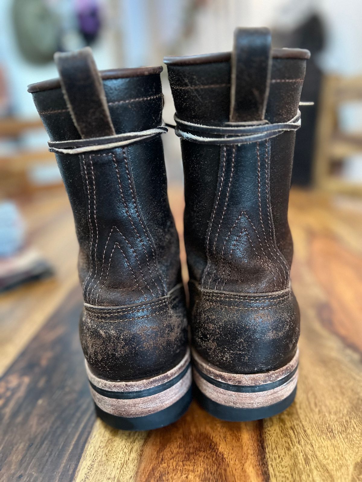 Photo by hopsandleather on January 3, 2023 of the Nicks Lace To Toe in Horween Brown Waxed Flesh.