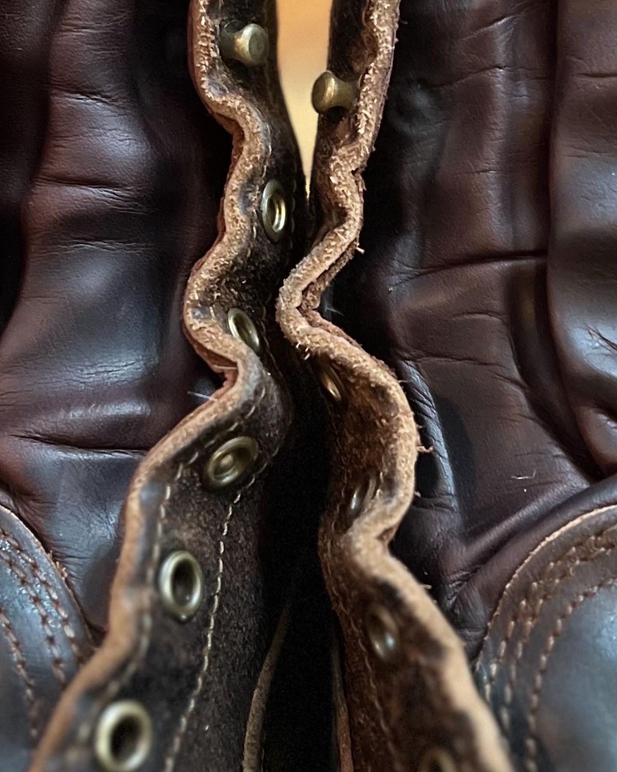 Photo by hopsandleather on January 3, 2023 of the Nicks Lace To Toe in Horween Brown Waxed Flesh.