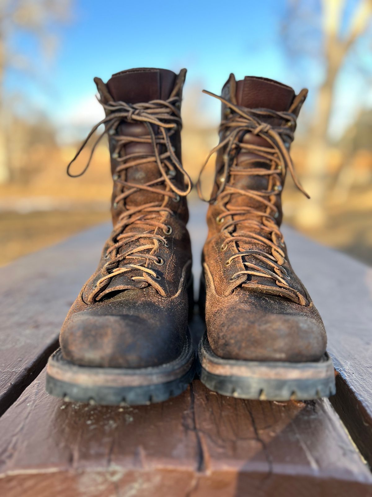 Photo by hopsandleather on February 5, 2023 of the Nicks Lace To Toe in Horween Brown Waxed Flesh.