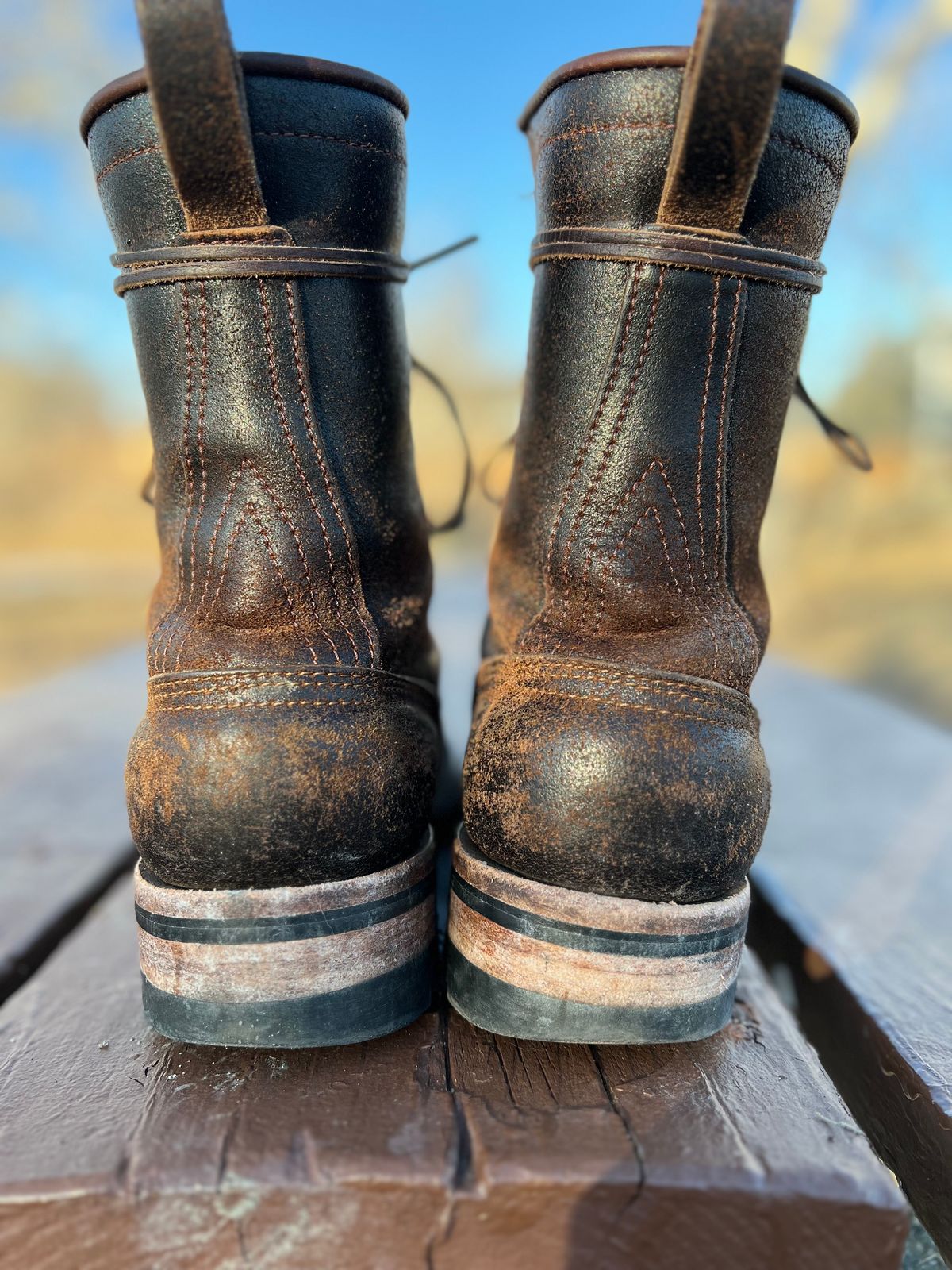 Photo by hopsandleather on February 5, 2023 of the Nicks Lace To Toe in Horween Brown Waxed Flesh.