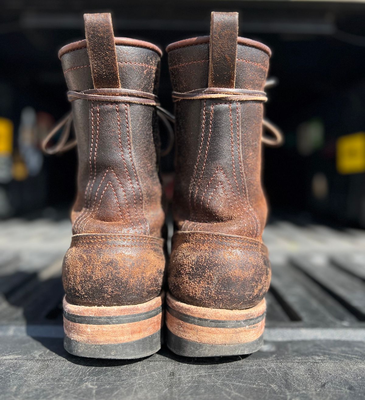 Photo by hopsandleather on March 4, 2023 of the Nicks Lace To Toe in Horween Brown Waxed Flesh.