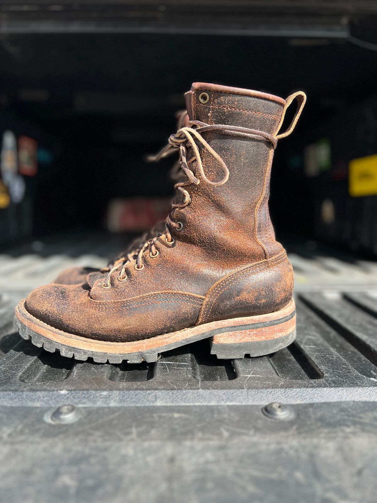Photo by hopsandleather on March 4, 2023 of the Nicks Lace To Toe in Horween Brown Waxed Flesh.
