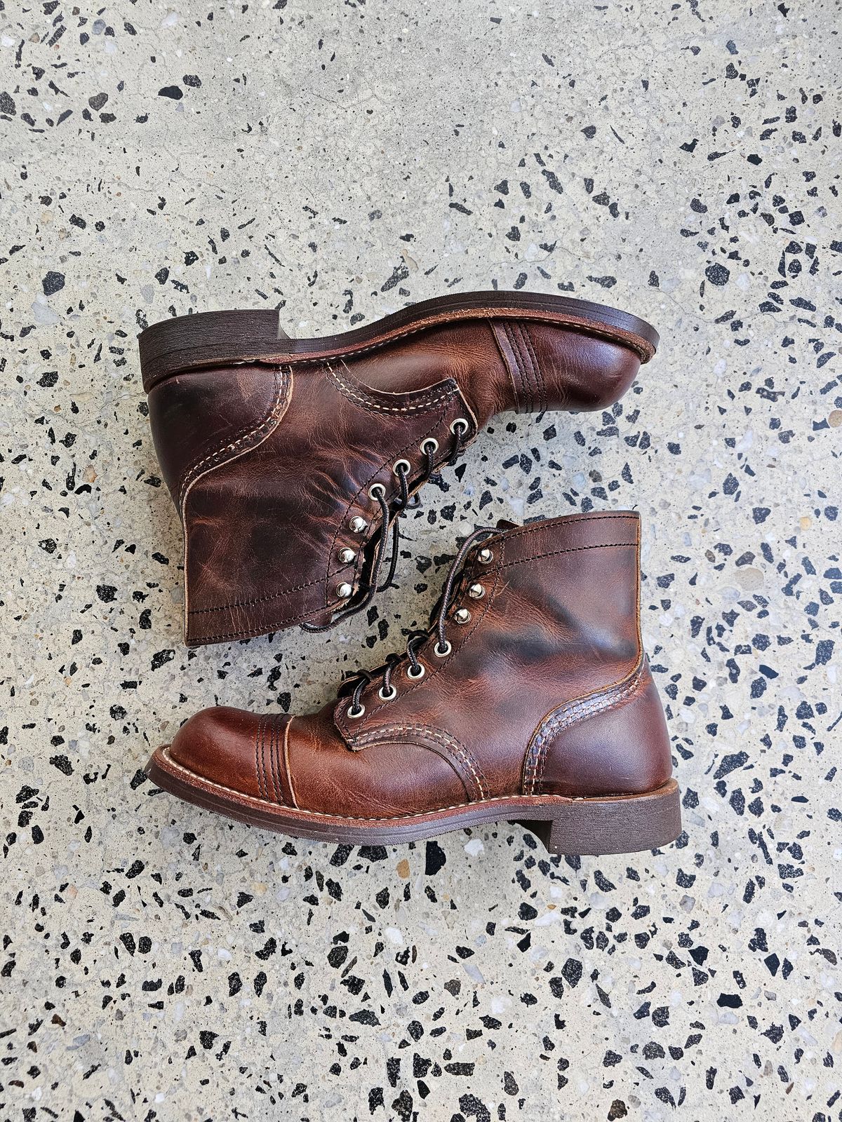 Photo by avizham on October 21, 2023 of the Red Wing Iron Ranger in S.B. Foot Copper Rough and Tough.