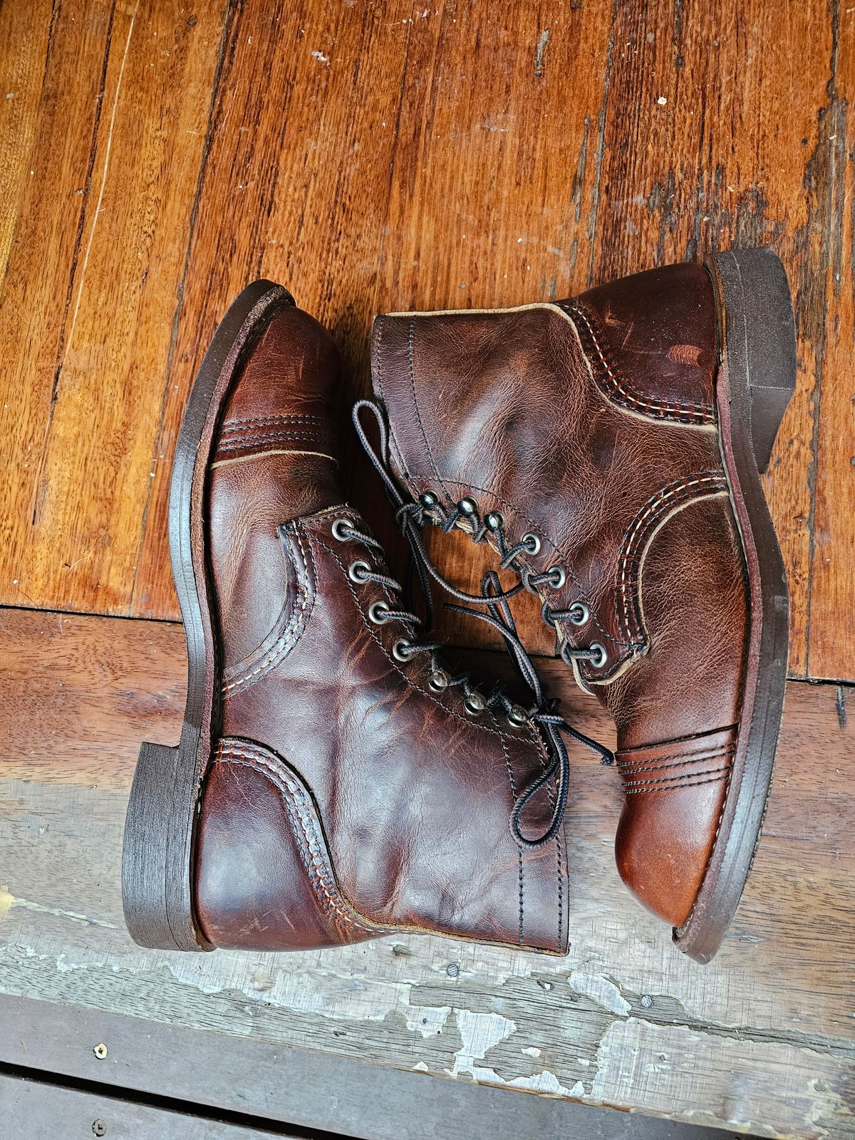 Photo by avizham on February 5, 2024 of the Red Wing Iron Ranger in S.B. Foot Copper Rough and Tough.