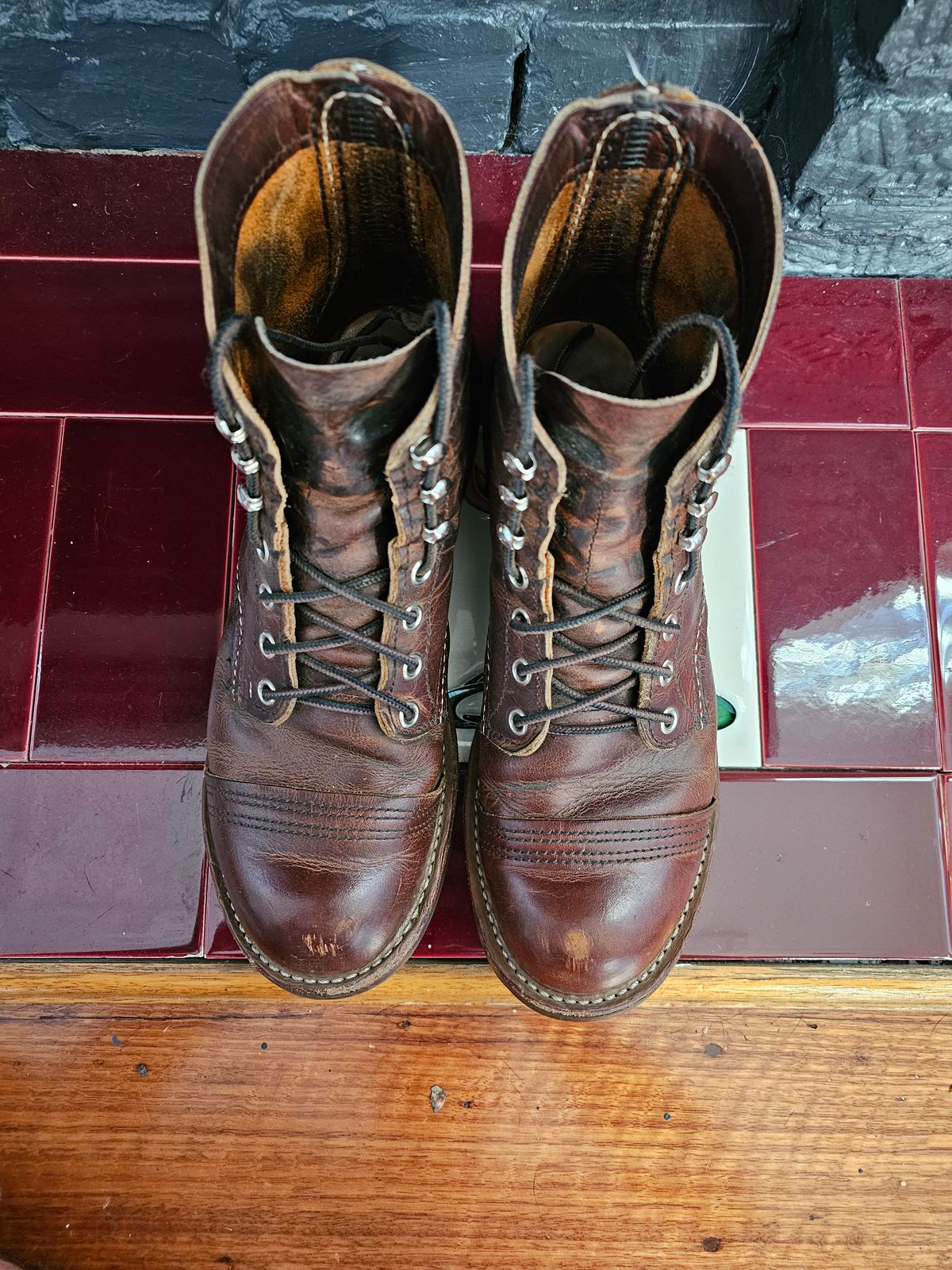 Photo by avizham on March 4, 2024 of the Red Wing Iron Ranger in S.B. Foot Copper Rough and Tough.