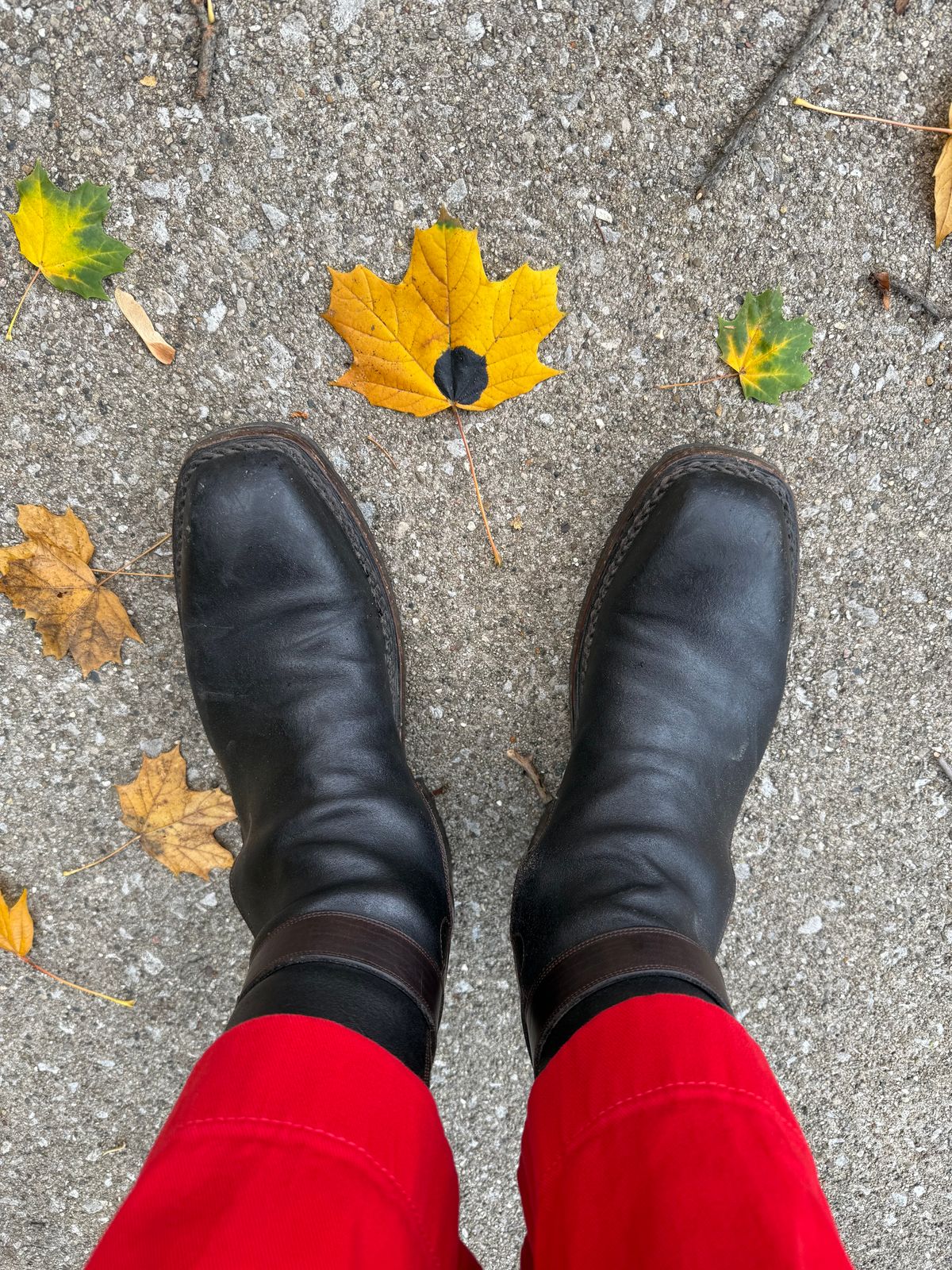 Photo by amara on November 8, 2025 of the Amara hark-weber Custom in Horween Black Waxed Flesh.