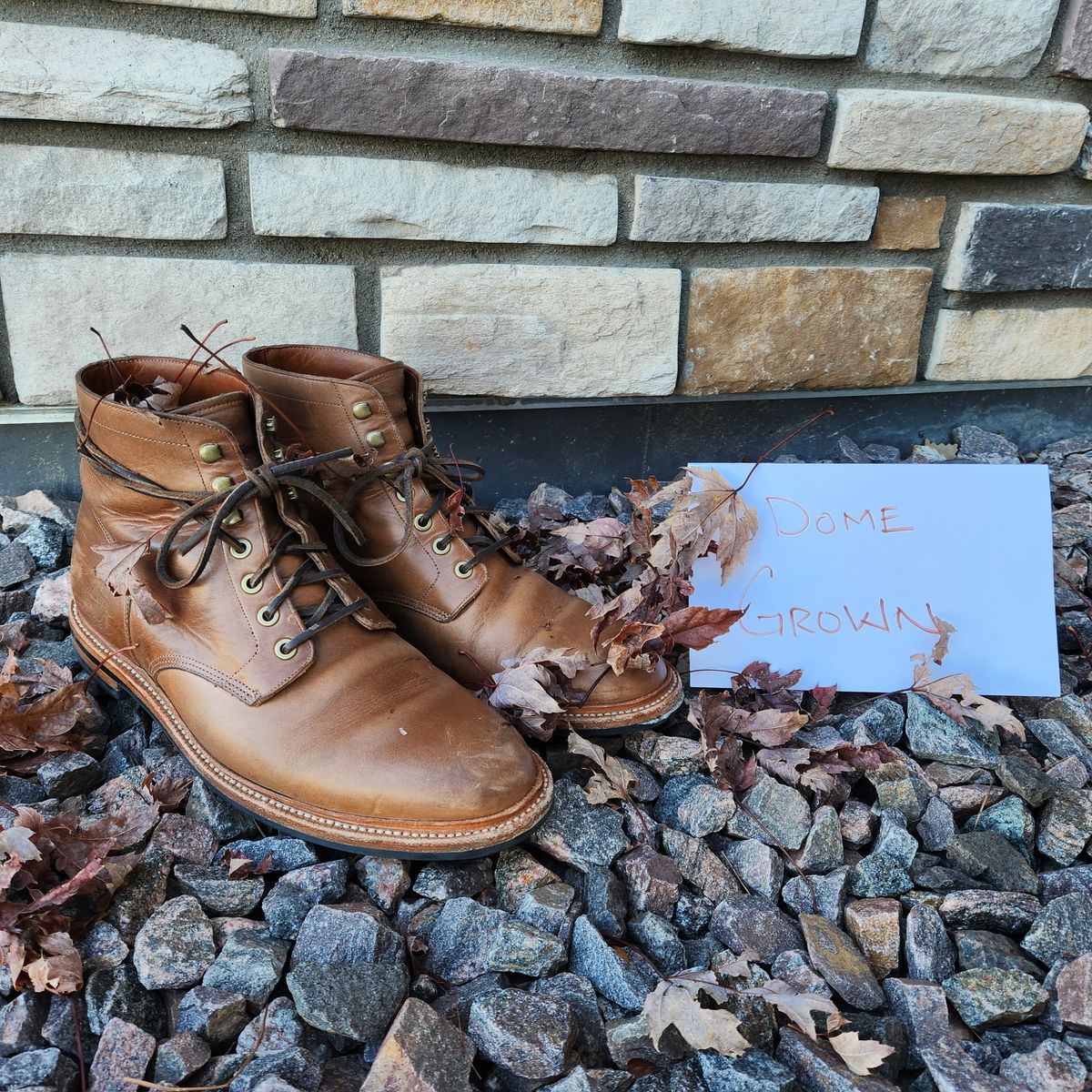 Photo by ejw on November 4, 2023 of the Grant Stone Diesel Boot in Horween Dune Chromexcel.