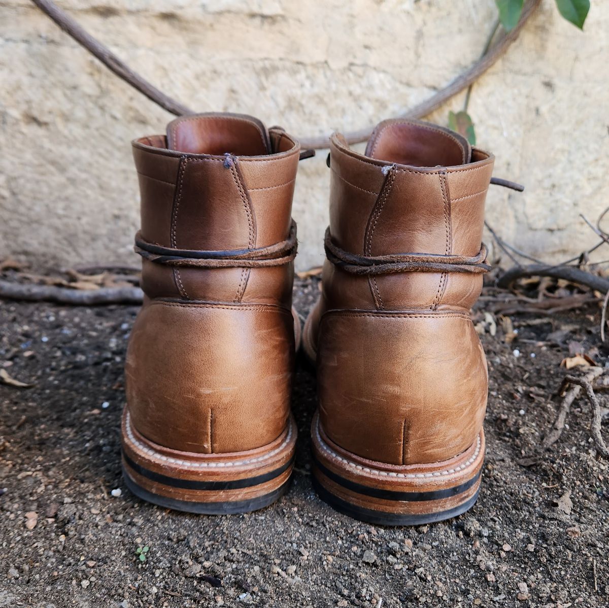 Photo by ejw on December 5, 2023 of the Grant Stone Diesel Boot in Horween Dune Chromexcel.