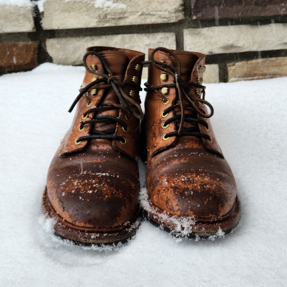 Photo by ejw on February 3, 2024 of the Grant Stone Diesel Boot in Horween Dune Chromexcel.