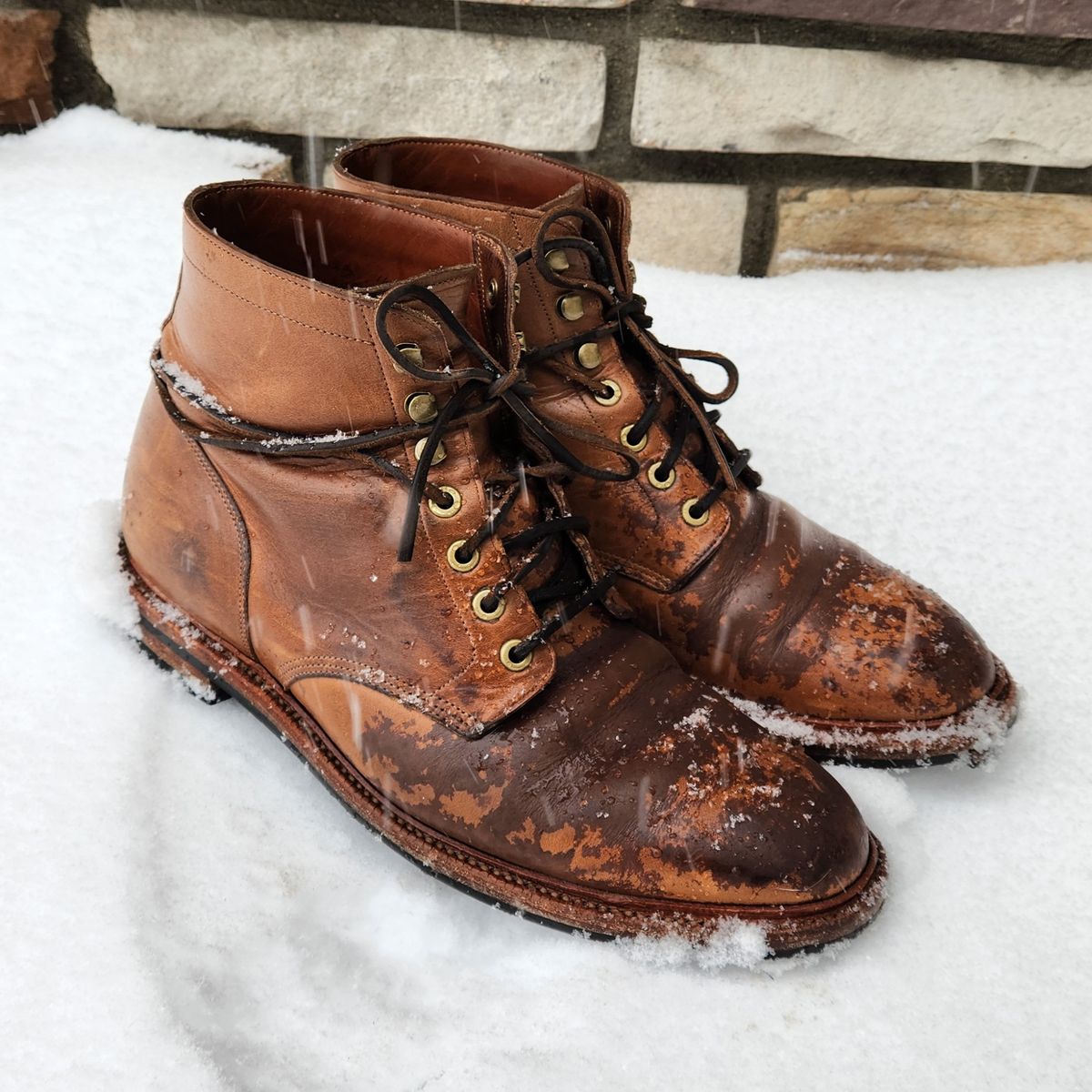 Photo by ejw on February 3, 2024 of the Grant Stone Diesel Boot in Horween Dune Chromexcel.