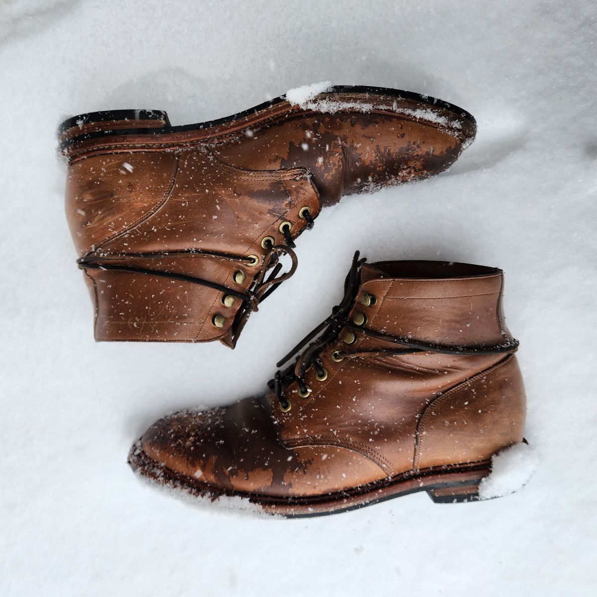 Photo by ejw on February 3, 2024 of the Grant Stone Diesel Boot in Horween Dune Chromexcel.
