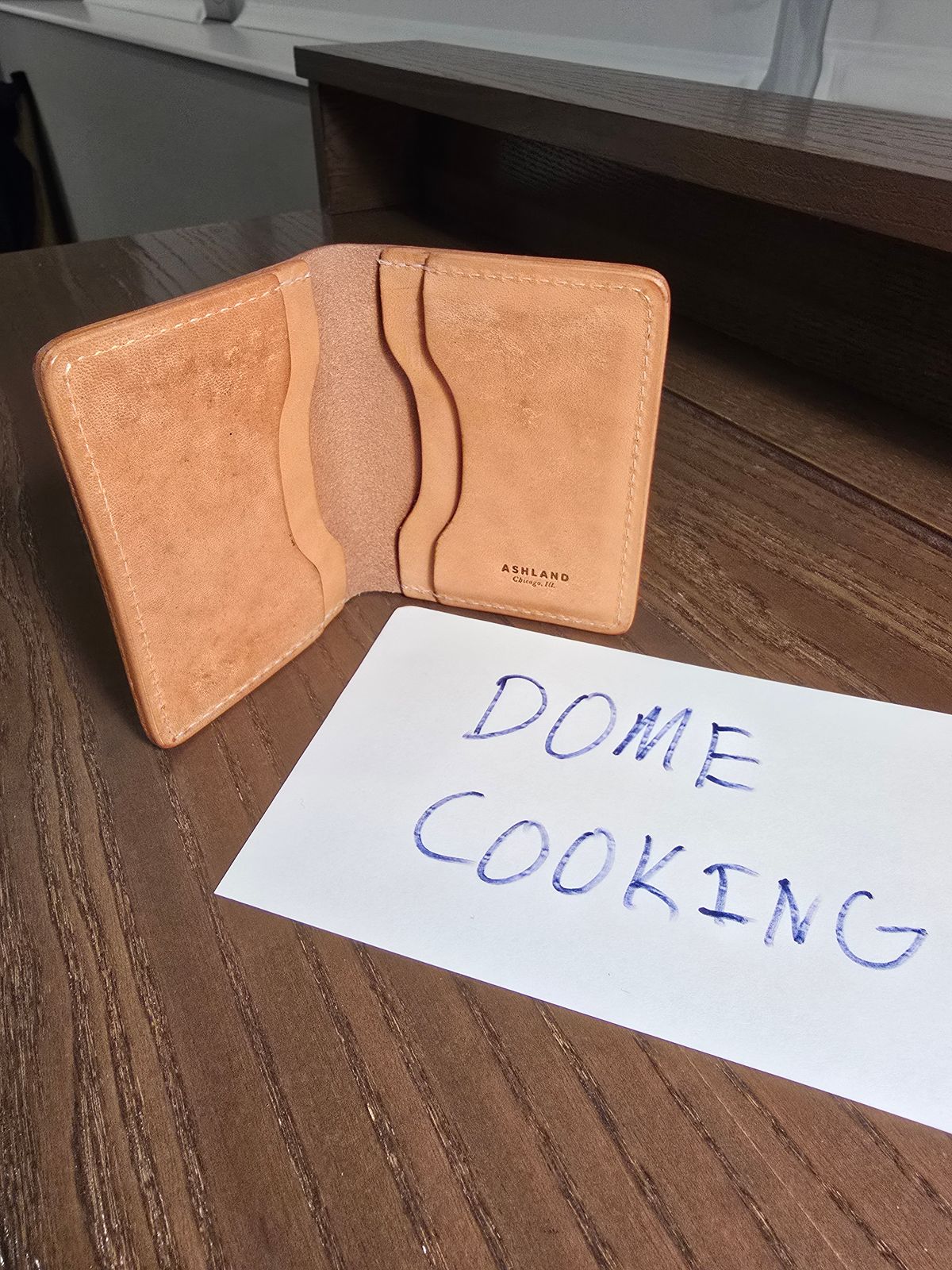 Photo by LouisvilleLeatherGuy on November 5, 2025 of the Ashland Leather Co. Bugs Moran in Horween Natural Pit-Tanned Horsebutt.